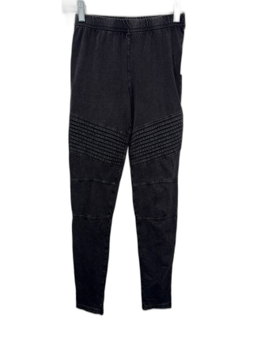 bp Leggings Women’s Small Black Ribbed Moto Washed Look NWT !